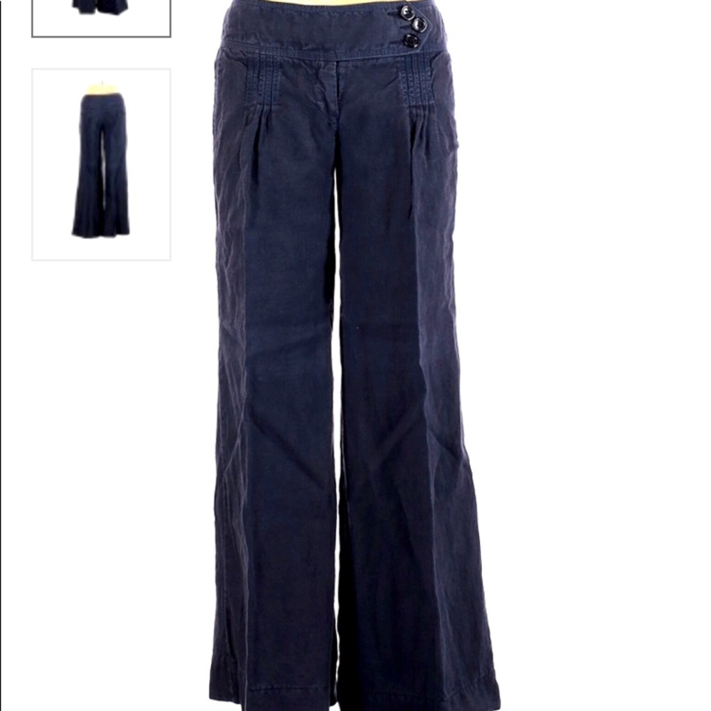 Anthropologie Elevenses linen wide leg pants s.6